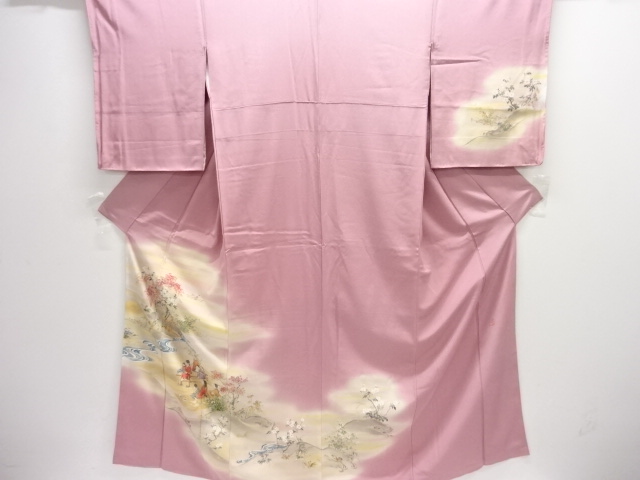 童子に草花模様訪問着